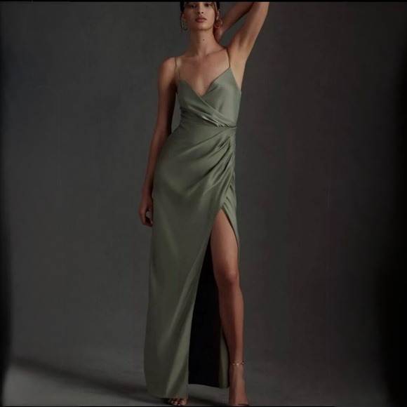 BHLDN Dresses & Skirts - ANTHROPOLOGIE BHLDN Freya Satin Charmeuse Sleeveless Cocktail Dress Women’s 6
